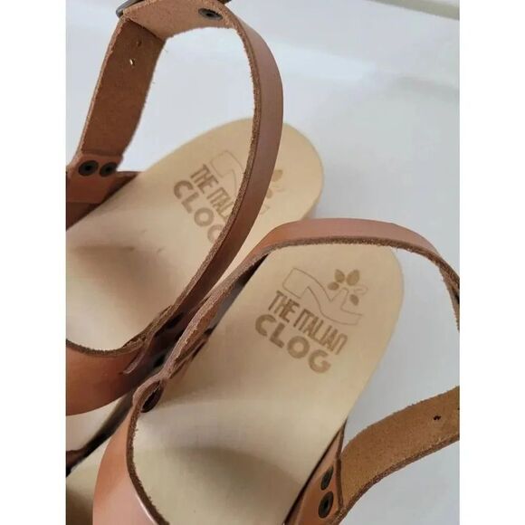 The Italian Clog Women's clogs with light brown leather bands Handmade 36 NWOB $ - Picture 3 of 8